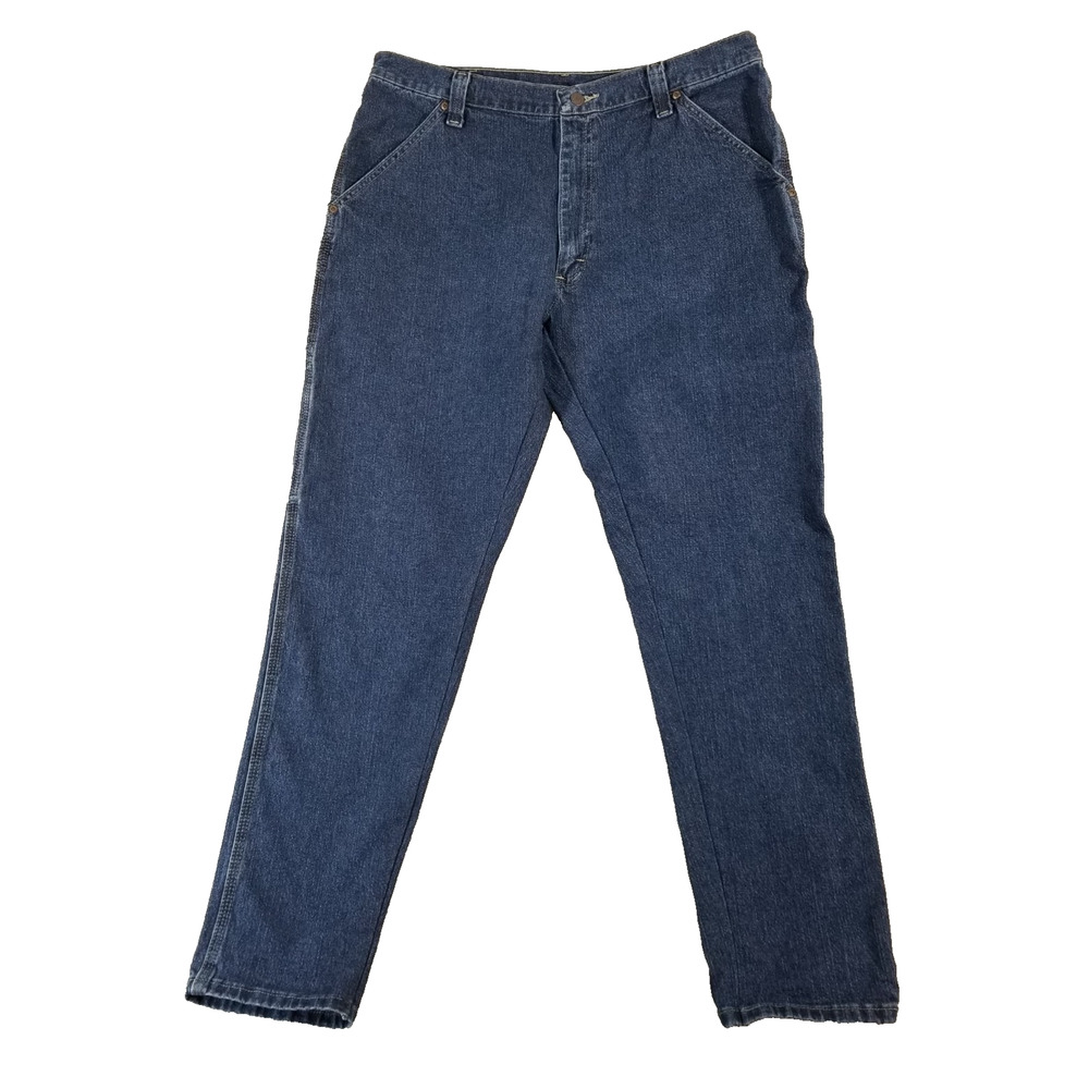 Wrangler Carpenter Jeans Mens 36x33 Blue Denim Workwear Utility Pants - Picture 1 of 11